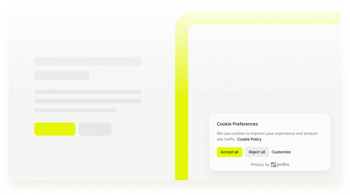 ZebraByte Cookie Banner afișând preferințele de consimțământ