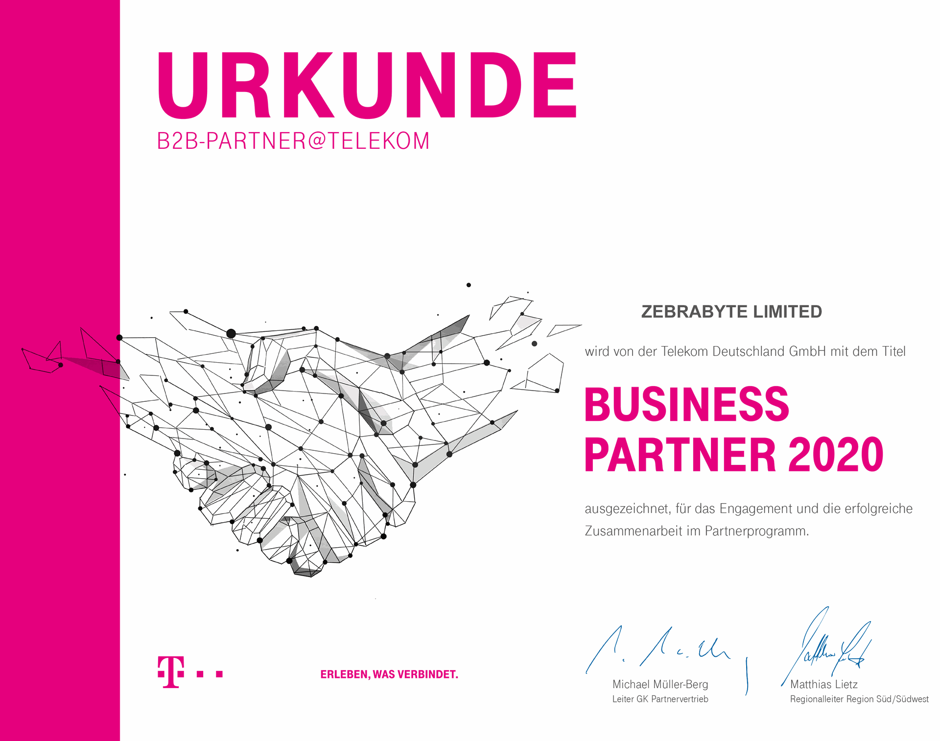 Certificare Business Partner pentru infrastructura de rețea